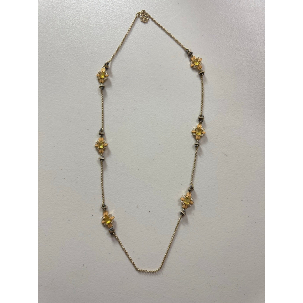 Women's Ann Taylor Necklace Gold-toned floral embellished Necklace 32”